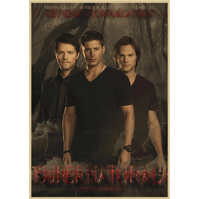 Supernatural  Vintage Movie kraft paper Poster Retro Wall Paper Living Room Painting Wall Sticker