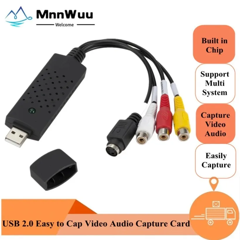 

VHS to Digital Converter USB 2.0 Video Converter Audio Capture Card VHS Box VHS VCR TV to Digital Converter Support Win 7/8/10