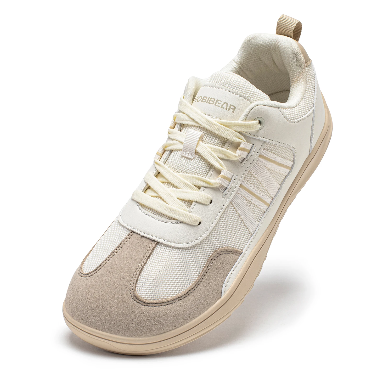 

HOBIBEAR Unisex Wide Toe Shoes Barefoot Zero Drop Minimalist Sneakers Mesh Artificial Leather Patchwork Lace-up Shoes