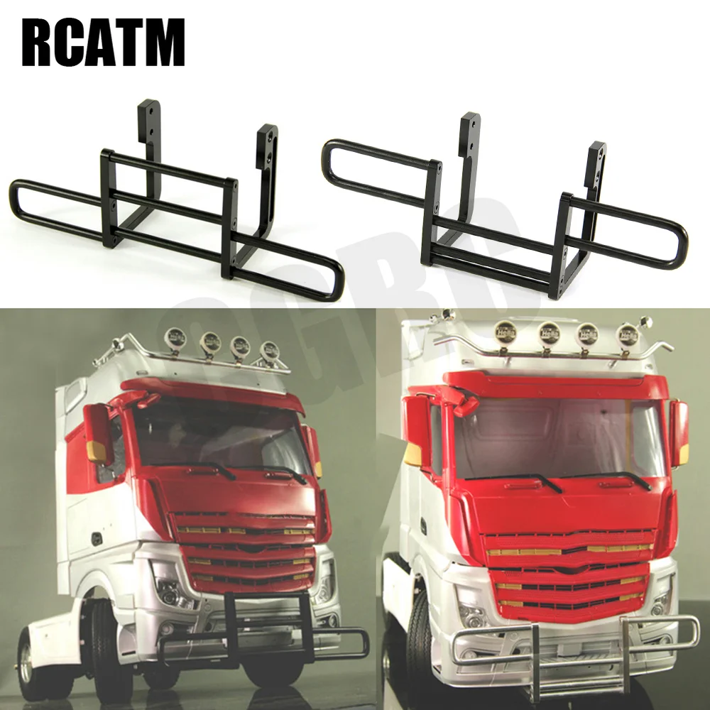 Metal Front Bumper Anti-collision Guardrail For 1/14 Tamiya RC Truck Scania Actros R620 470 1851 1850