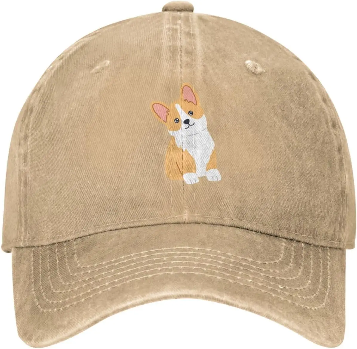

Kawaii Corgi Dog Distressed Adjustable Washed Denim Mens Dad Trucker Hat Baseball Ball Cap for Men