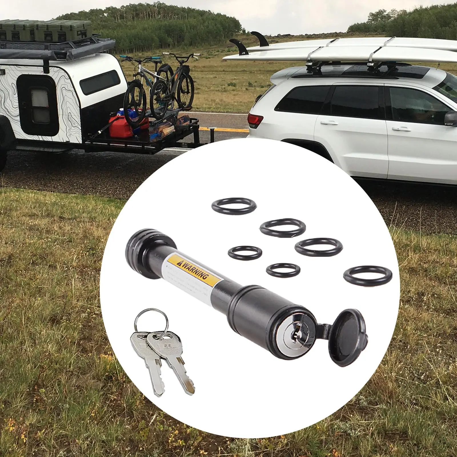 

Trailer Pin Locks for Trailer Truck Boat Antirattle O Rings Fits 2 inch Fits 2" Receiver Tubes Heavy Duty Trailer Hitch Locks