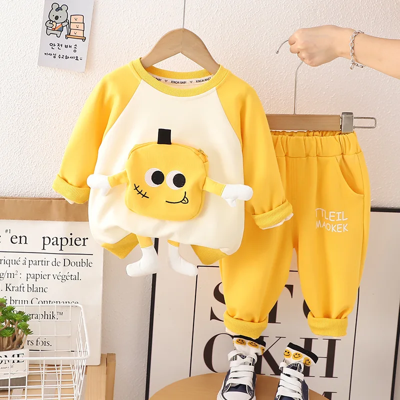 2026 Boys Clothing Set Spring Autumn Sport Suits For Kids Cartoon 3D Pocket Sweatshirts Pants 2Pcs Tracksuits For Boy Outfits