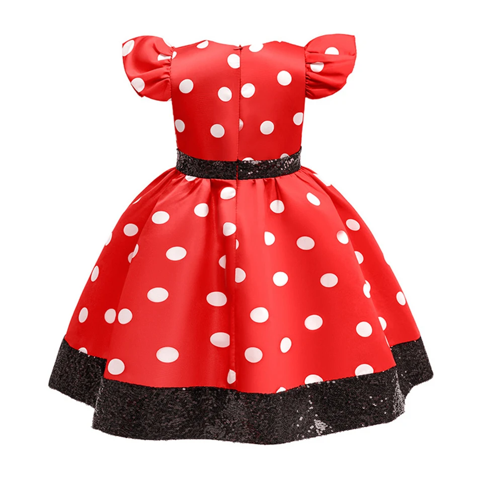 Mädchen Polka Dot Prinzessinnenkleid Baby Festliches Geburtstagsparty-Outfit Kleinkind Minnie Cosplay Karneval Halloween Aufführungs-Kostüme – Detail 4