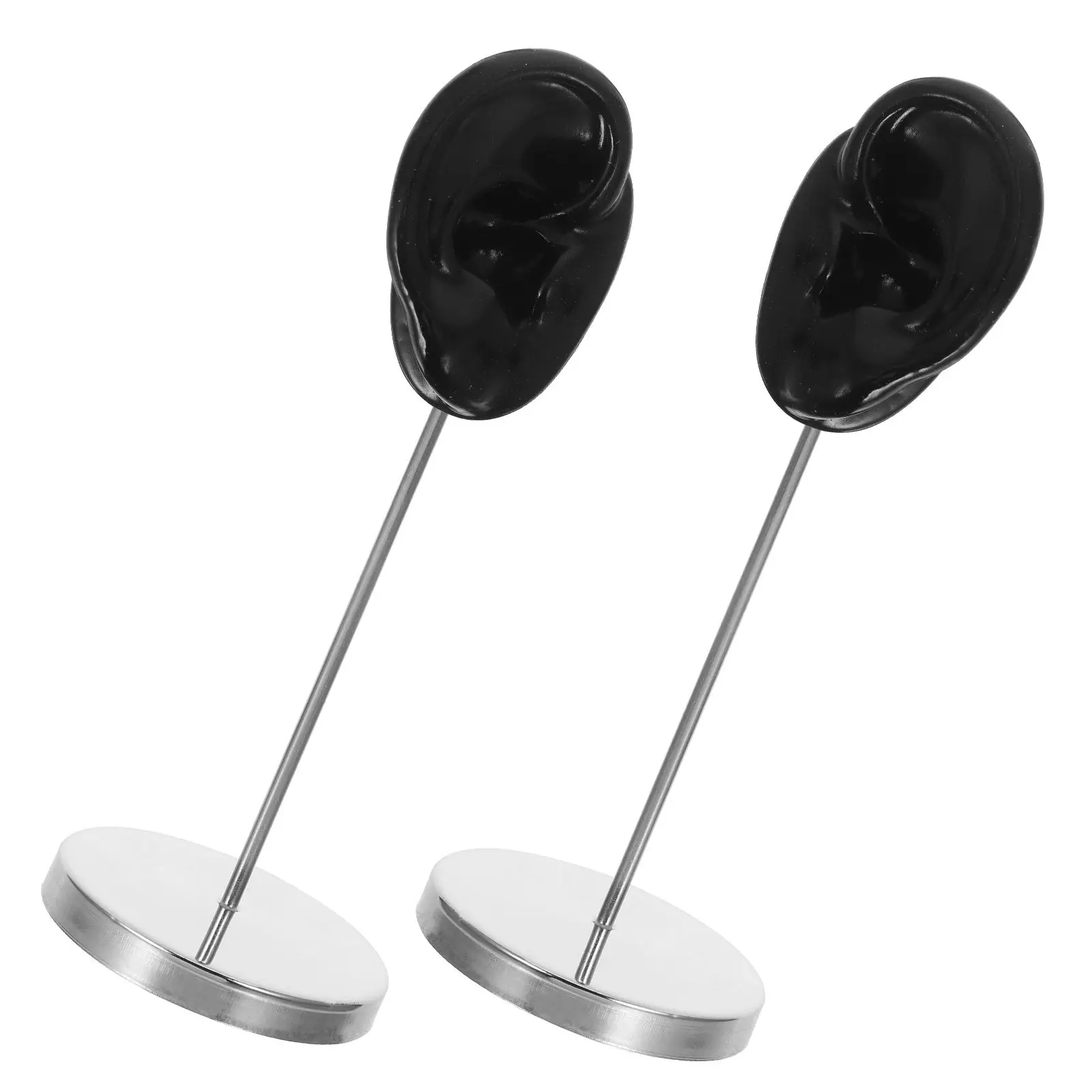 

2Pcs Ear Shaped Earring Display Stand Silicone Piercing Stud Holder Jewelry Organizer Rack for Women Vendors Retail Use