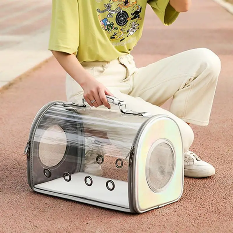 Pet Shoulder Bag Cat Carrier Outdoor Travel Breathable Handbag Puppy Kitten Capsule Transparent Portable Shoulder Strap Bag