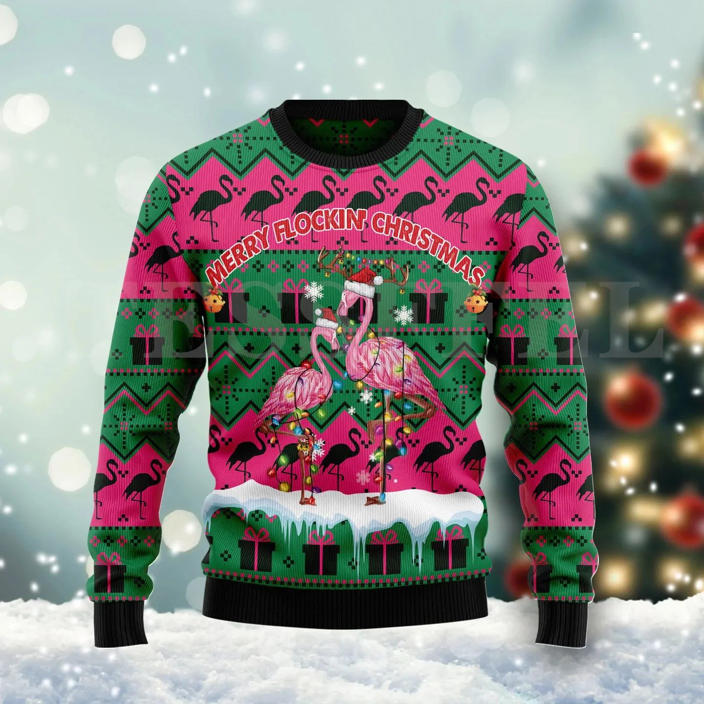 Sudadera con estampado de 3D para hombre y mujer, suéter con estampado de Calavera, dinosaurio, Santa Claus, Retro, informal, nueva moda, invierno, navidad, Harajuku X