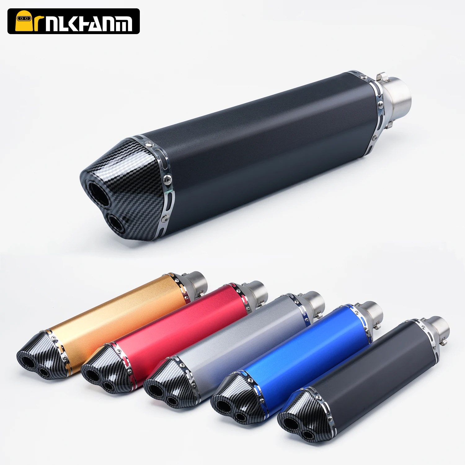 

51mm Universal Motorcycle Exhaust with DB Killer, 470mm Length Pipe for MSX125 CRF230 R15 MT07 Z650