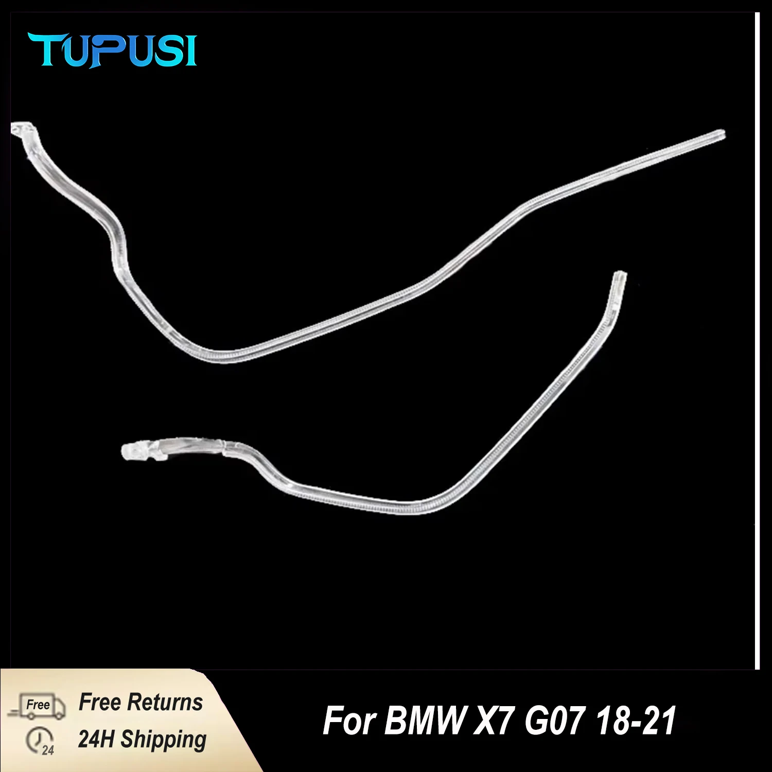 

2PCS For Bmw x7 G07 2018-2022 High headlight DRL Light Guide Plate Light Guide Tube Headlight Daytime Running Light Guide Angel