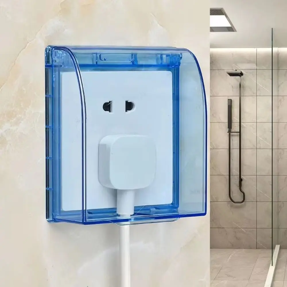 Self-Adhesive 86 Type Wall Socket Waterproof Box Plastic Prevent Electric Shock Switch Button Protection Cover Antifouling Safe