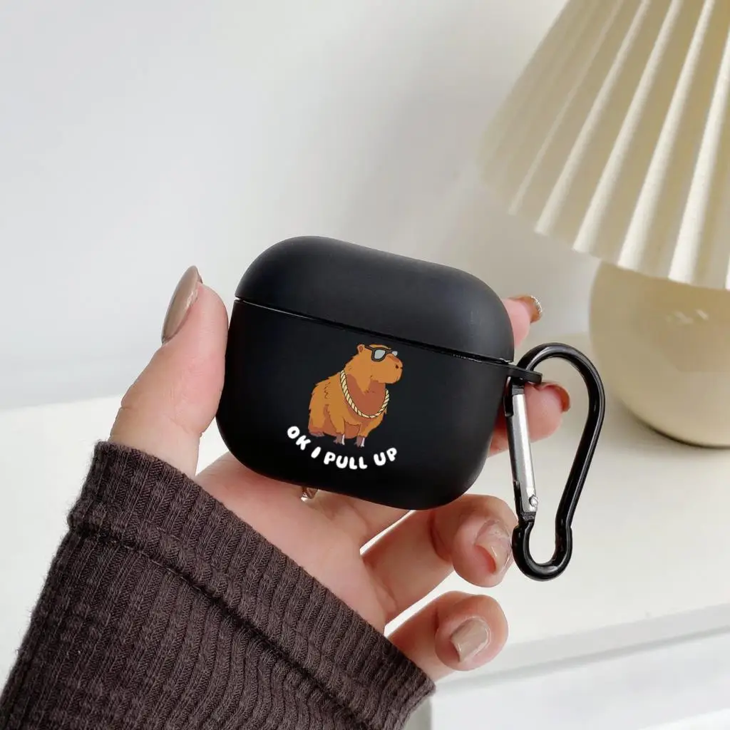 Capybara غلاف حماية من السيليكون لأجهزة Apple Airpods 1 أو 2 غطاء مضاد للصدمات لأجهزة Apple AirPods 3 Pro حافظات سماعات الأذن حافظات AirPods Pro2 واقي