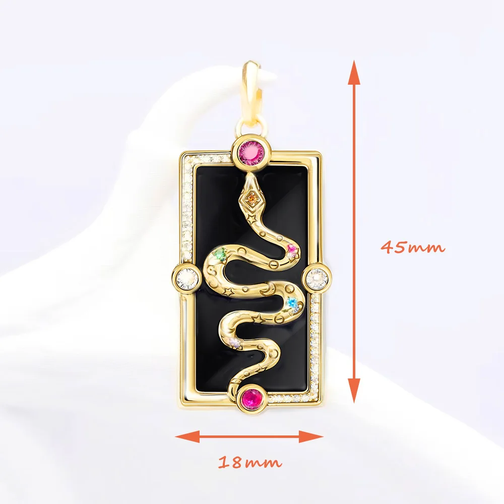 Yellow Gold Plated Pendant Snake Cosmic Talismans Brand New Fine Jewelry Accessories 925 Sterling Silver Bohemia Gift For Woman