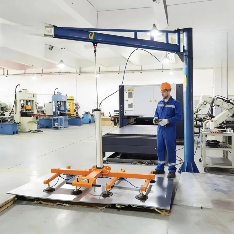 Column-Mounted Cantilever Crane  Lifting Equipment with Laser Cutting Loading Mechanism and 360-Degree Rotating Boom