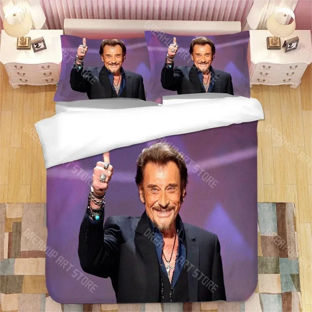 

Комплект постельного белья Johnny Hallyday с 3D принтом, пододеяльник, пододеяльник для спальни, одноместный пододеяльник King Size, домашний текстиль