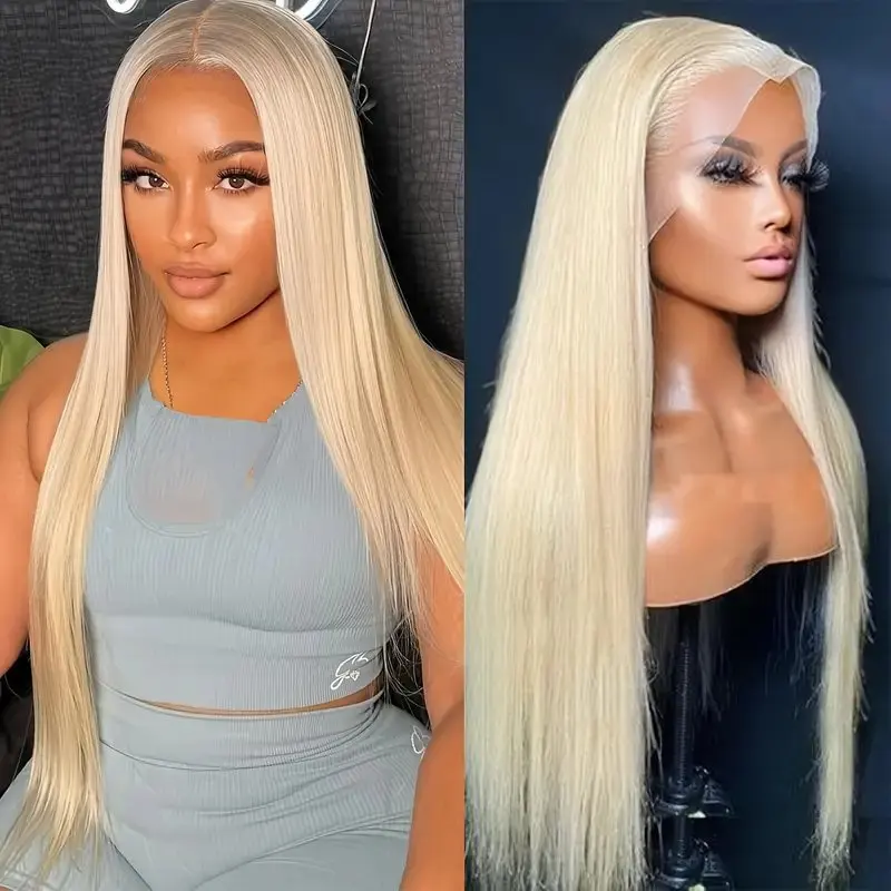 22 Inch 613 Blonde 13x6 HD Lace Frontal Wig 13x4 Glueless Human Hair Wigs Straight Pre Bleached Brazilian 150 Density