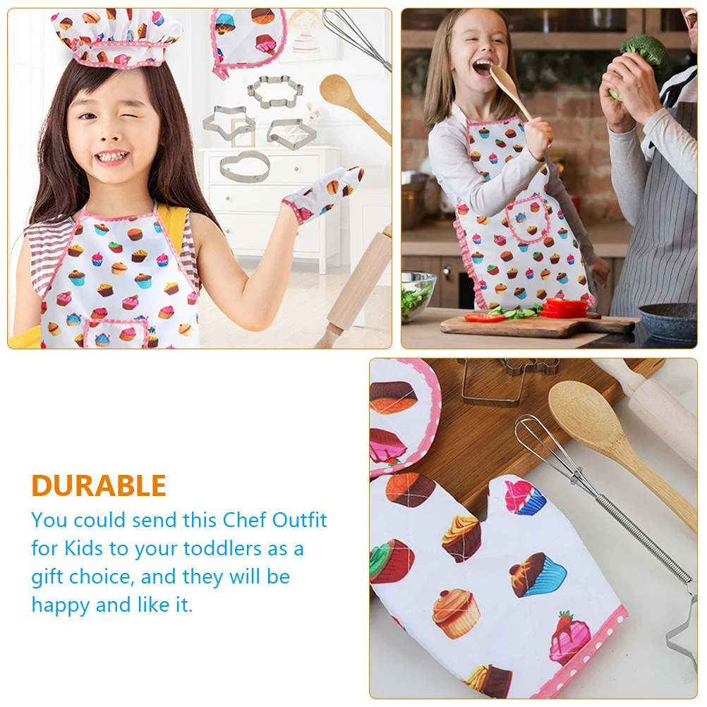 Zestaw fartucha kuchennego dla dzieci, czapka kucharska, ubranka dla małych dziewczynek, metalowe zabawki, kostiumy, rekwizyty, zabawki do kuchni dla dzieci.
