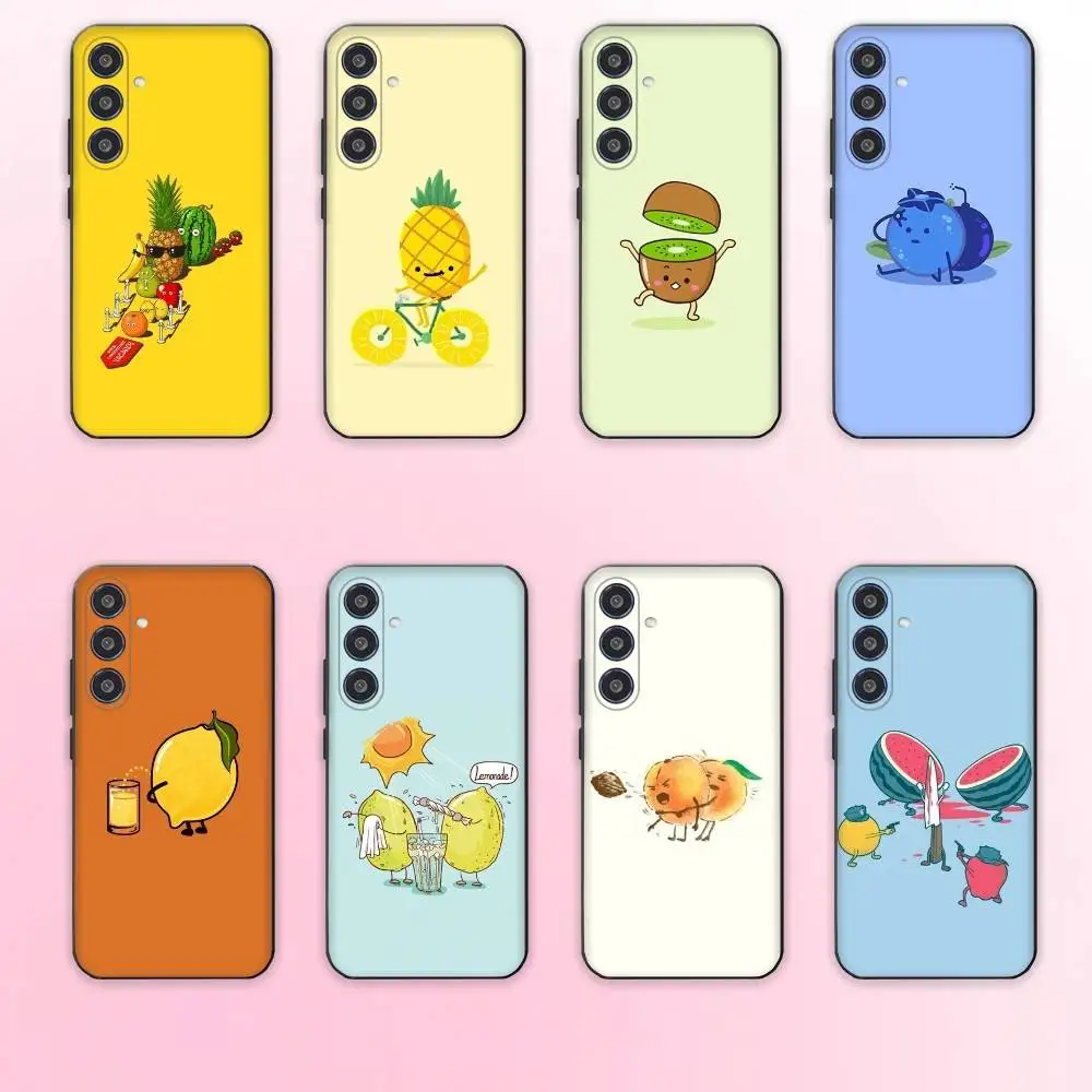 

Funny Summer Fruit Phone Case For Samsung Galaxy A73,A72,A71,A70,A53,A52,A51,Others Soft Black Cover
