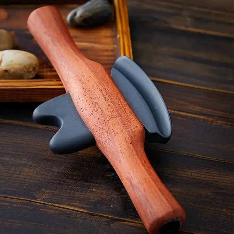 Bianstone scraping knife electric heating scraper double handle warm moxibustion instrument for spine multifunctional open back