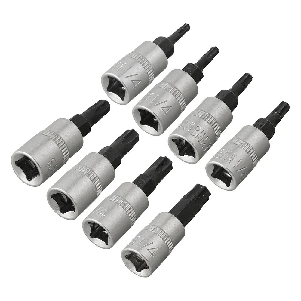 Juego de enchufes de Punta Torx de 8 piezas, llaves inglesas de 1/4 pulgadas, T8 -T40, destornillador