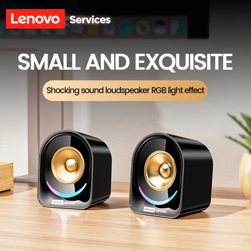 سماعات ألعاب الكمبيوتر المكتبي Lenovo A02 سلكية/بلوتوث RGB تأثيرات الإضاءة الملونة HIFI 360 °   مكبر صوت مجسم