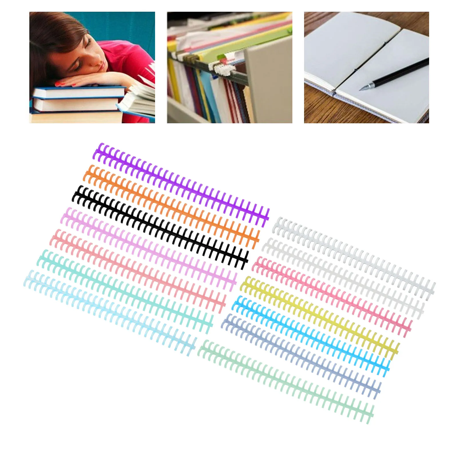 10PCS 30 Hole Loose Leaf Binding Spine Cuttable Wear Resistant PP Plastic 10mm Binding Comb for Student  Binding Spine