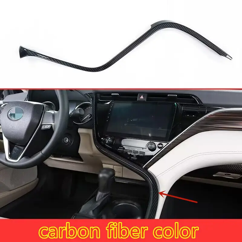 

For Toyota Camry 2018-24 Carbon Fiber Center Console Dashboard Strip Trim Cover