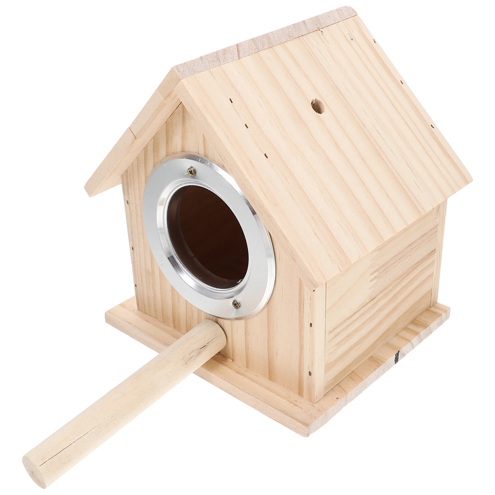 

Wooden Breeding Nest For Birds House-Shaped Bird House Natural Paulownia Wood Durable Outdoor Garden Decoration Cage Pets Nest