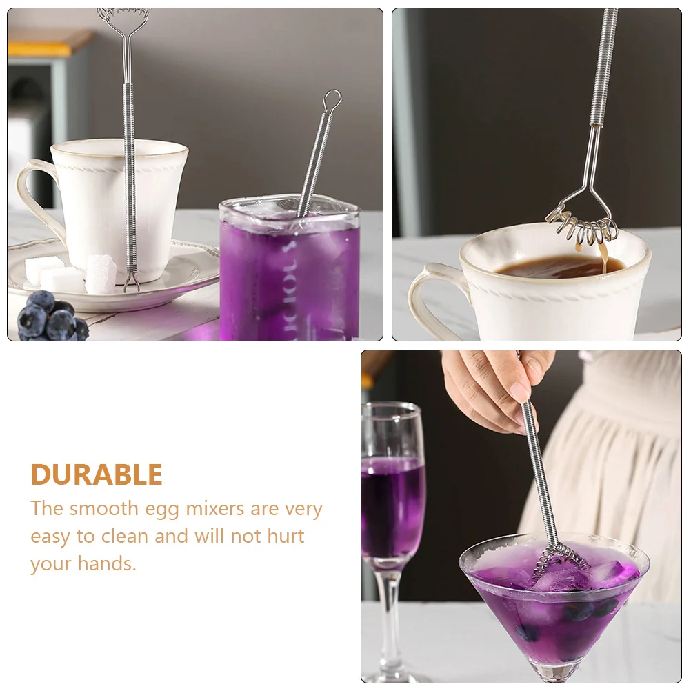 

2pcs Spring Stirrer Kitchen Whisk Mixer for Baking Egg Batter Pancake Sauce Lightweight Portable Easy Clean Stainless