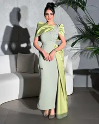 AsaNagi Elegant Saudi Green Prom Dress Women Beaded Party Evening Dresses Ankle Length customized Mermaid Special Occasion Gowns