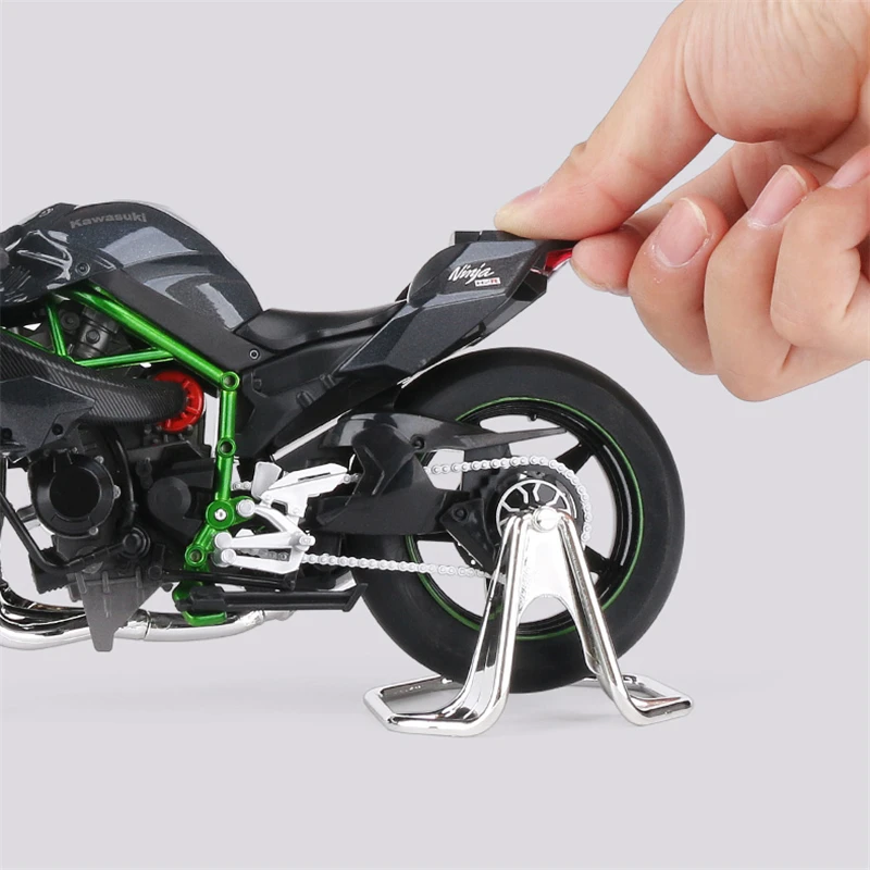 Large Size 1/9 KAWASAKI H2R Alloy Racing Motorcycle Simulation Metal Street Motorcycle Model Sound and Light Childrens Toys Gift