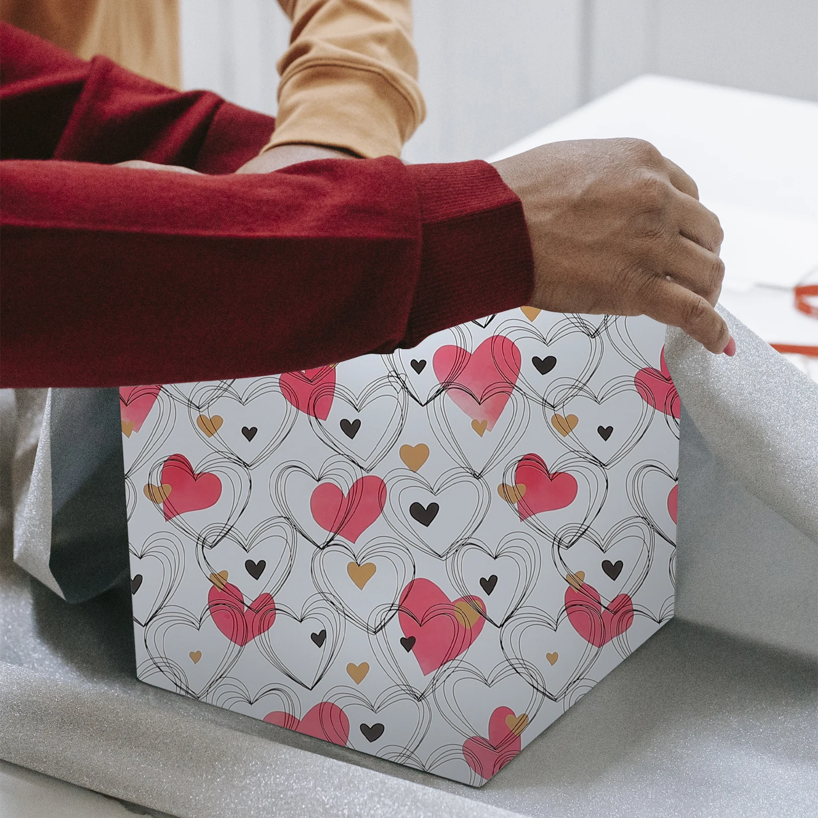 

Valentines Day Heart Pattern Gift Wrapping Paper Decorative Craft DIY Present Packing Paper Eco Friendly Durable Wedding