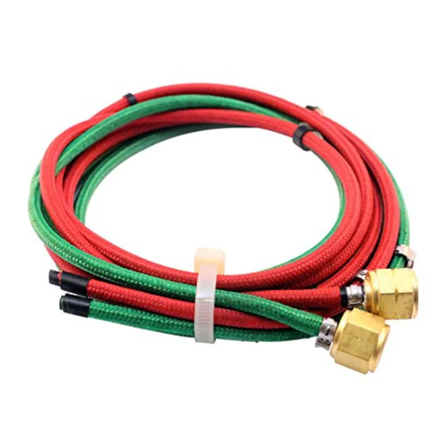 

6' GREEN and RED Flexible Braided 1/8 Twin Hose Replacement For Little Jewelry Soldering Torch
