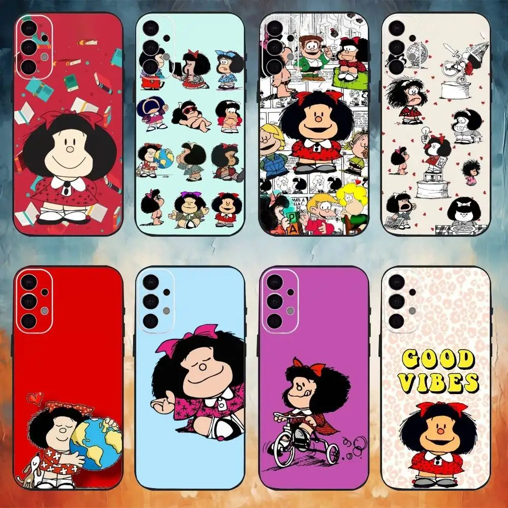 

Cute M-Mafaldas Phone Case For Samsung S25,S24,S21,S22,S23,S30,Ultra,S20,Plus,Fe,Lite,Note,10,9,5G Black Cover