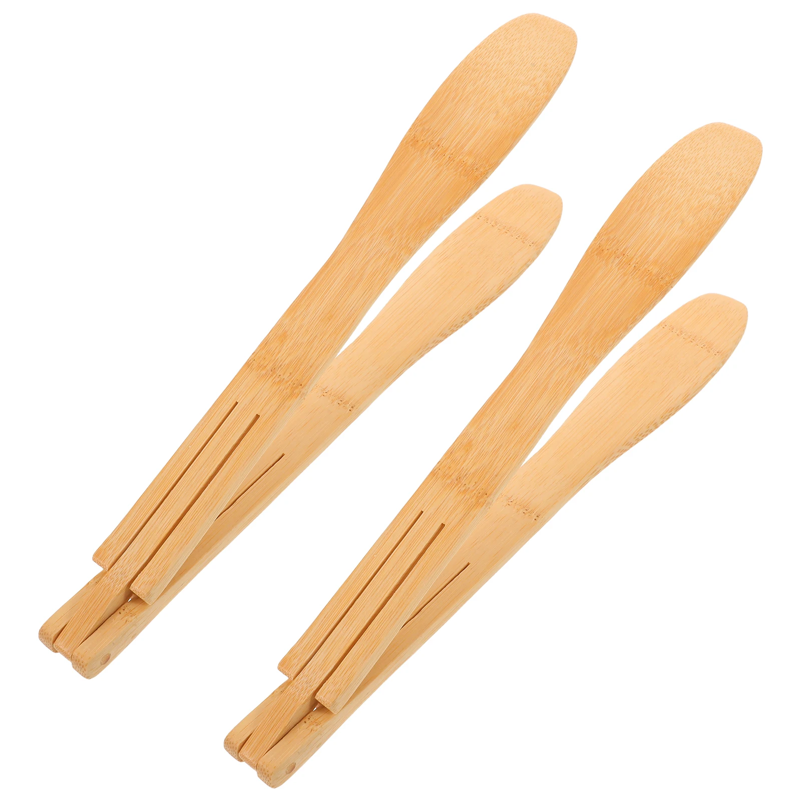 2 قطعة ملقط الخيزران نخب لا الطلاء المضادة للانزلاق قابلة لإعادة الاستخدام أواني المطبخ الطبخ 12 بوصة محمصة ملقط شواء شواء الغذاء