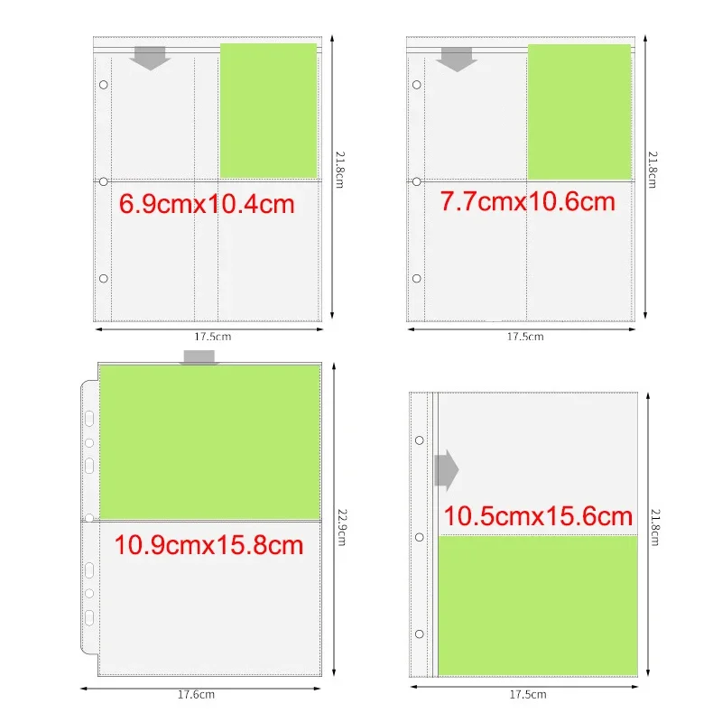 15 Sheets a5 3 Ring Photocard Kpop Binder Pages 1 2 4 6 PVC Pocket Free Photo Album Plastic Sleeves 10x15 6x4 Postcard Protector