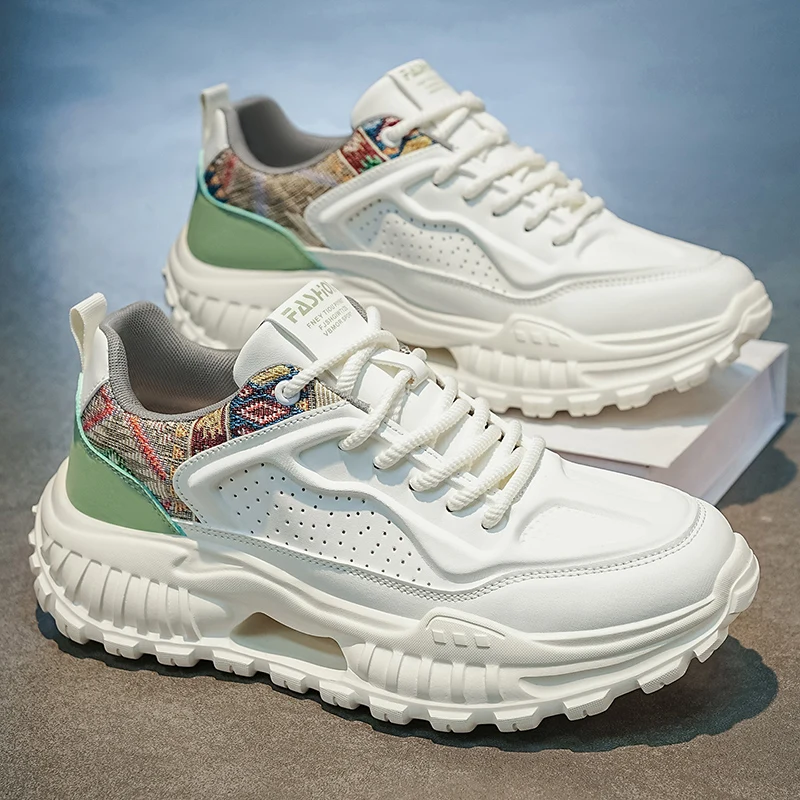 Chunky sneakers four seasons breathable light thick sole soft sole outdoor running fashion comfort students speed sports shoes