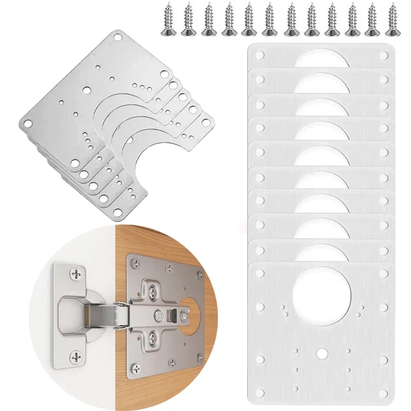 

1/3/5/PCS Hinge Repair Plate Cabinet Hinge Repair Stainless Steel Hinge Furniture Hardware Door Mounting Fixing Plate with Screw