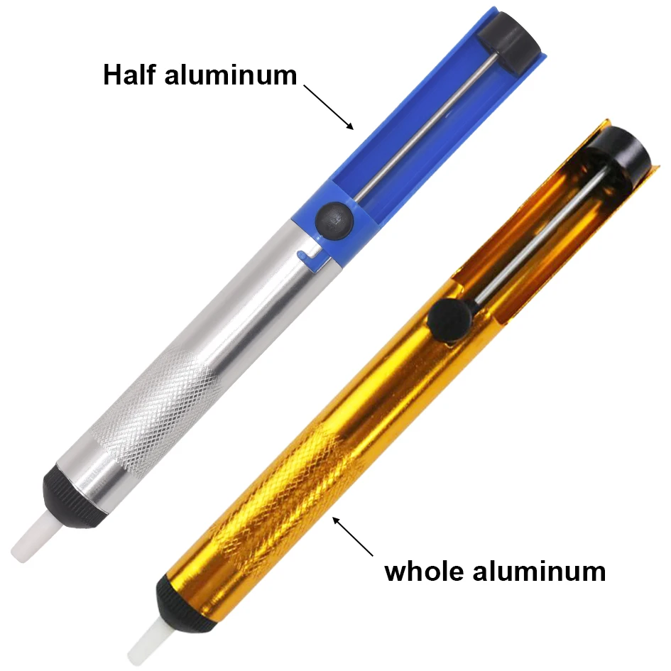 Aluminum Metal Desoldering Pump Suction Tin Gun Soldering Iron Sucker Pen Removal Vacuum Desolder Hand Welding Tools 60pcs/lot