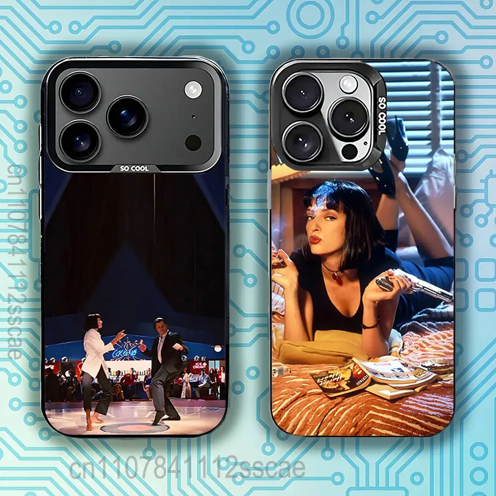

P-Pulp Fiction Classic Movie Phone Case For iPhone 17,16,15,14,13,12,11,Pro,Max,Plus,E,Air,Mini Anti Fall Black Bumper