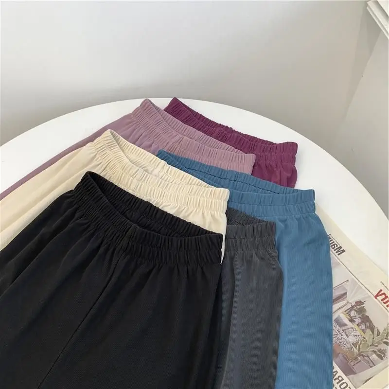 

Большие длинные брюки из медно-аммиачного шелка с модальной текстурой, широкие брюки Cleanfit Sle, повседневные брюки с низкой талией, хлопок 00%