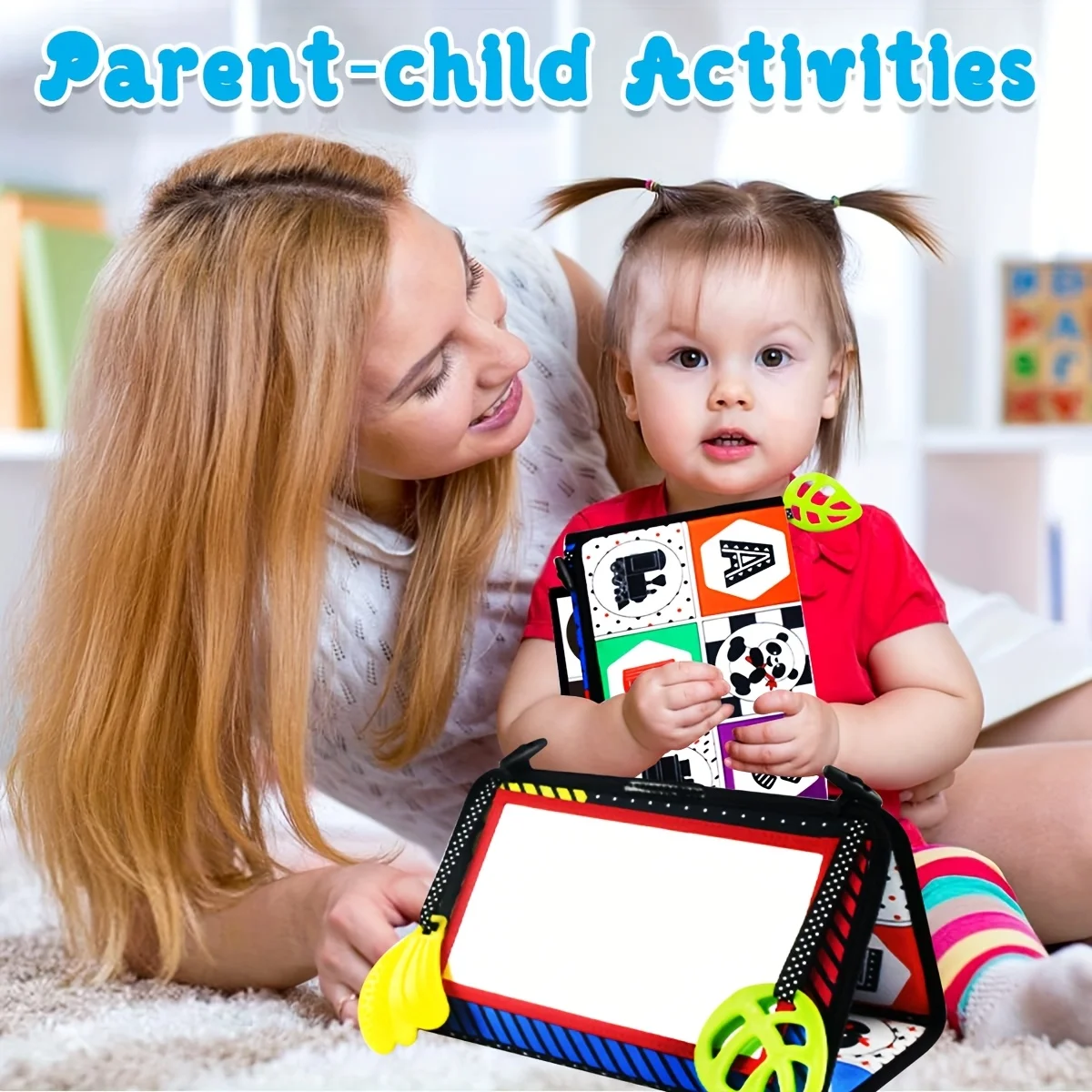 Livre en tissu miroir pour enfants, livre en tissu Double face interactif pliable et à contraste élevé, favorisant le développement du cerveau