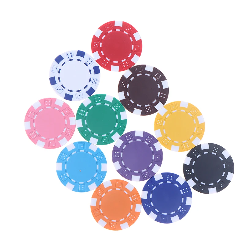 10 pièces de jetons de Poker en plastique ABS Casino Texas Hold'em Poker pièces métalliques 11.5g jetons jeu de Poker jeu de puces ensemble accessoires