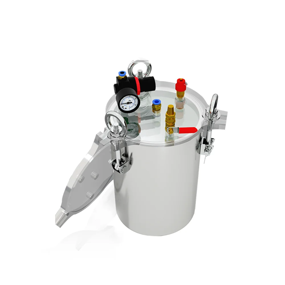 

2L Stainless Steel Dispenser Pressure Tank Fluid Dispensing Bucket Storage Tank Acrylic Transparent Lid Safety Regulating Valve