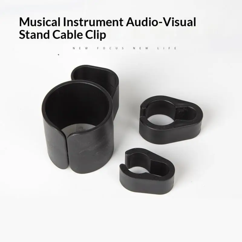 Cable Clamp Black Clips Plastic Mic Holder Clamps For Microphones Stand Attachment Secure Wire Management For Desk Stage
