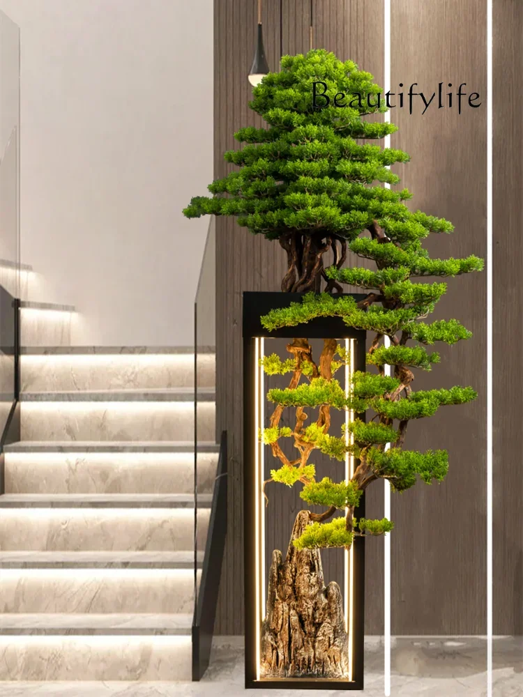 Simulation Home Welcome Pine Welcome Green Plant Living Room Fake Trees Floor Hotel Large Decoration