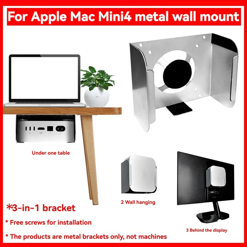 Support mural pour Mac Mini M4 sous support de bureau pour Mac Mini M4 sous support de bureau pour 2024 Mac Mini M4 support pour 2024 Mac Mini M4