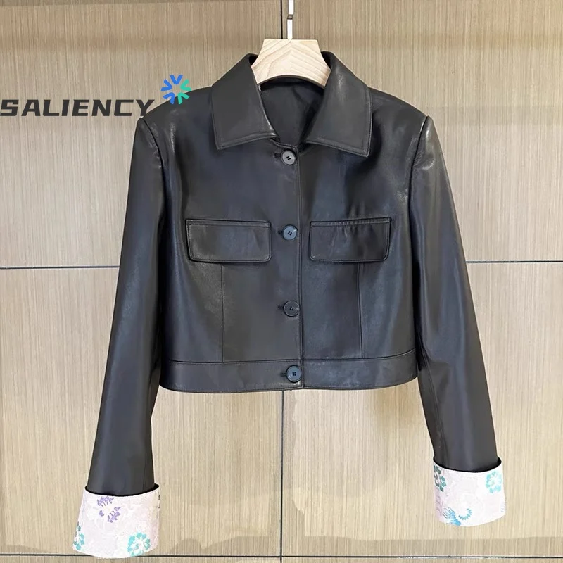 

SALIENCY Women's Motorcycle Leather PU Imitation Leather Jacket Black Jacket