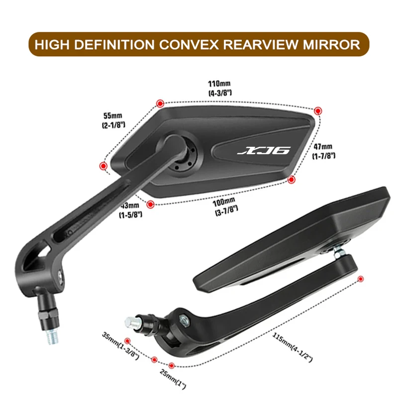 

For YAMAHA XJ6 XJ6F XJ6N XJR300 XJR 1300 XJR1200 Accessories Motorcycle Adjustabale Side Rearview Mirrors CNC View Mirror