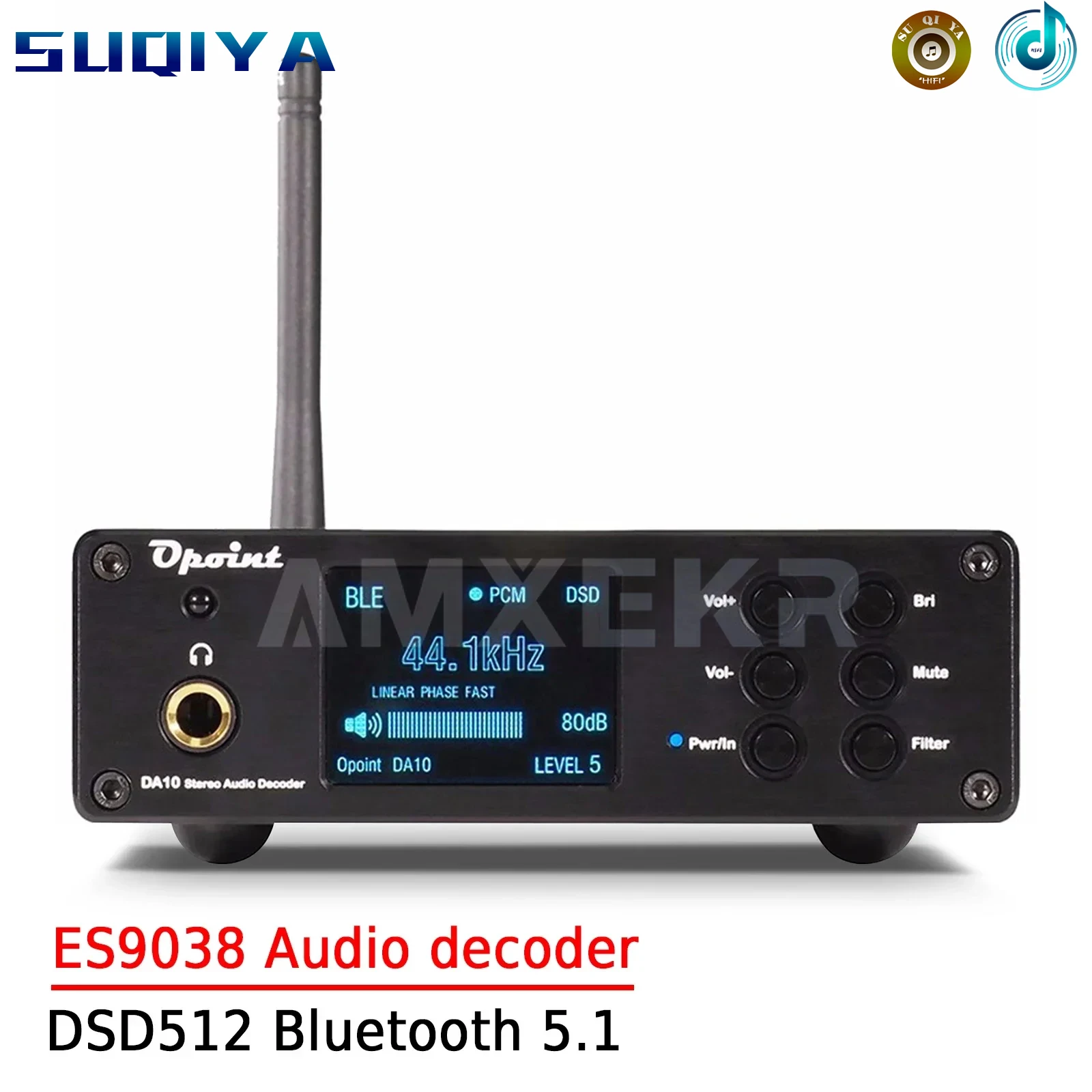 

AMXEKR Dual Core ES9038 Audio Decoder DAC Ear Playback Digital Hifi Fever USB Hard Solution DSD512 Bluetooth 5.1