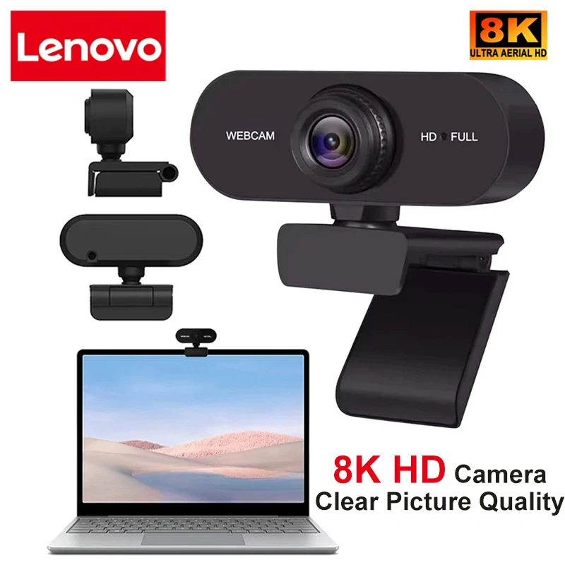 

Lenovo Web Camera For Work With Microphone Tripod Camera 8K HD Computer HD USB Camera Built In Microphone USB Network Camera